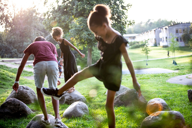 3 children playing in the nature