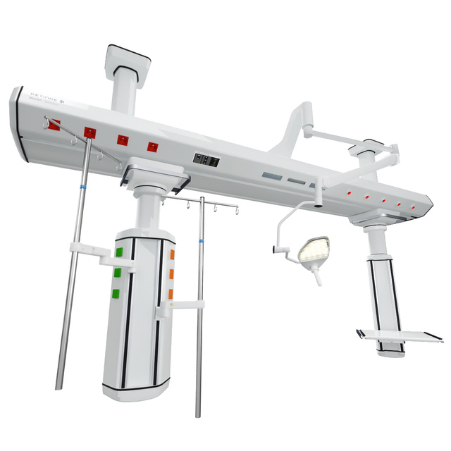 Maquet Moduevo Bridge ceiling supply unit, a horizontal ceiling supply unit to accomodate architectural constraints