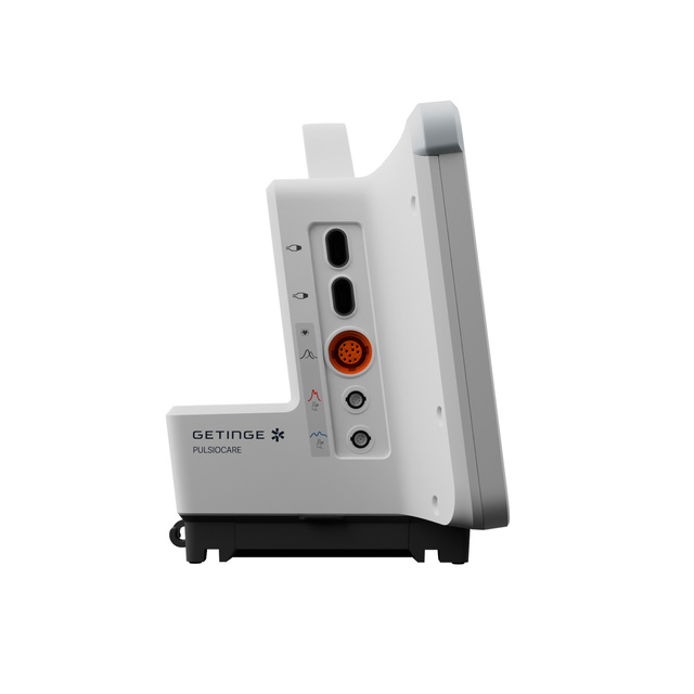 Side view of Pulsiocare monitor showing connection options
