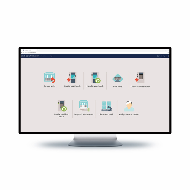 T-DOC Go Start up screen in the sterile production area