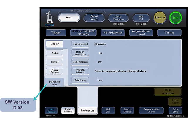 Software options IABP