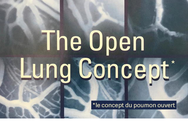 Images radiographiques avec le texte « The Open Lung Concept » et une traduction  le concept du poumon ouvert 