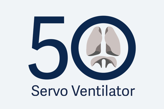 ww5 Servo ventilator anniversary logotype celebrating over fifty years of innovation within mechanical ventilation