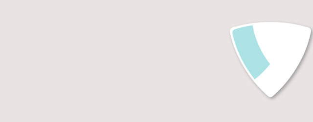 Minimalist design with a grey background and a white, shield-like shape on the right, featuring a light blue accent.